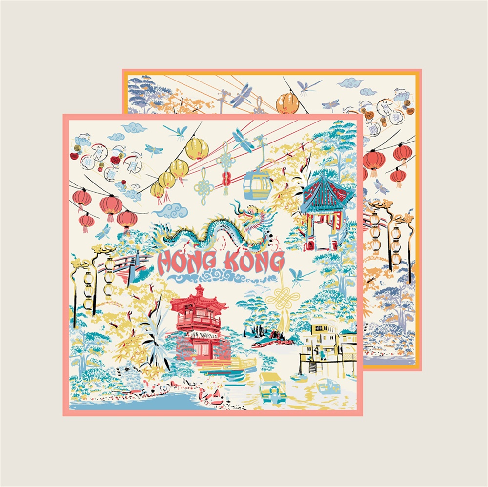 90CMTwill シルクスカーフ女性ダブルプリントスクエア - Face Scarf Mask のレビューと価格