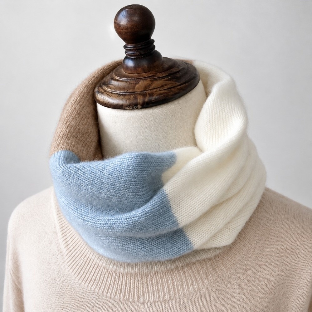 ソフトな配色、無限に広がるデザインのスカーフ。防風性があり、 - Infinity Scarf Knit のレビューと価格