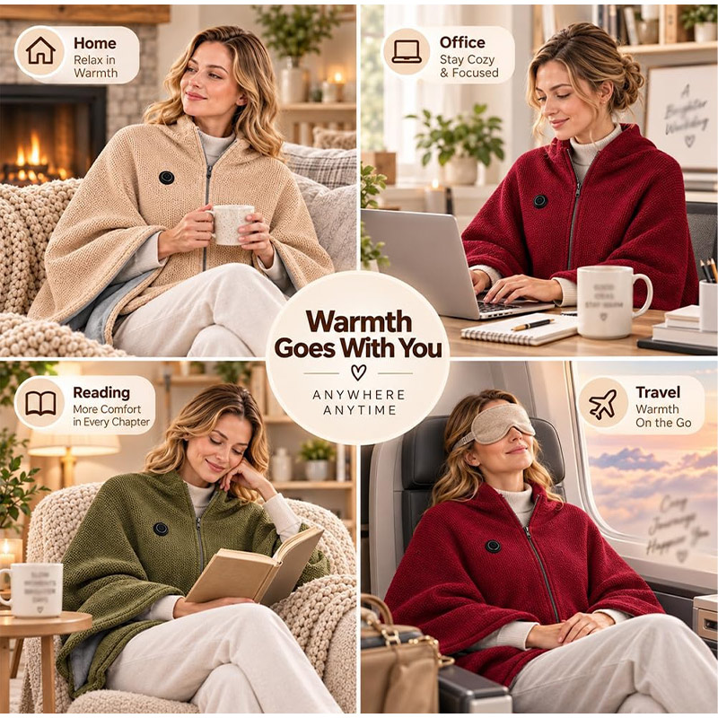 新登場！秋冬用、USB接続で使える、3段階温度調節機能付きの - Woven Scarf Blanket のレビューと価格