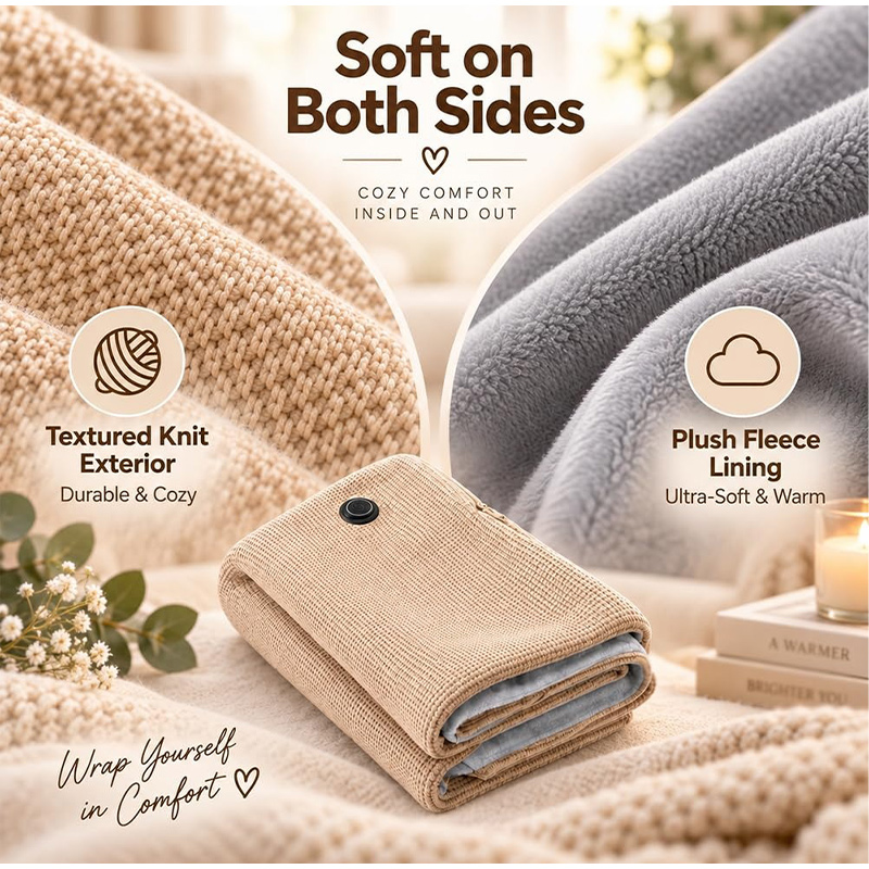 新登場！秋冬用、USB接続で使える、3段階温度調節機能付きの - Woven Scarf Blanket のレビューと価格
