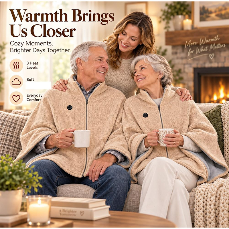 新登場！秋冬用、USB接続で使える、3段階温度調節機能付きの - Woven Scarf Blanket のレビューと価格