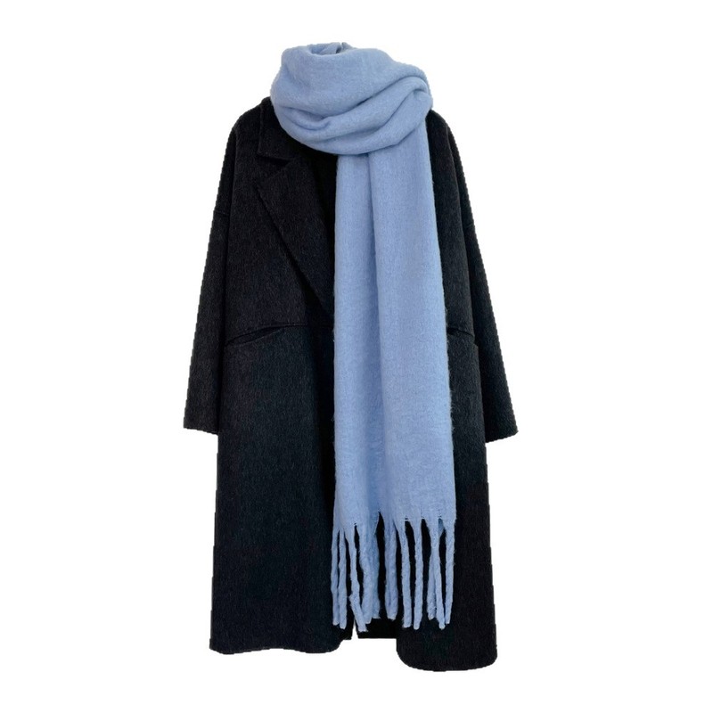 大人用男女兼用秋冬無地カシミヤスカーフ、女性用韓国ファッショ - Muffler Men Wool のレビューと価格