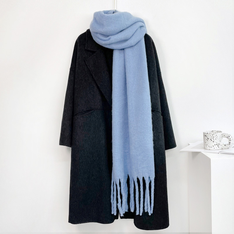 大人用男女兼用秋冬無地カシミヤスカーフ、女性用韓国ファッショ - Muffler Men Wool のレビューと価格