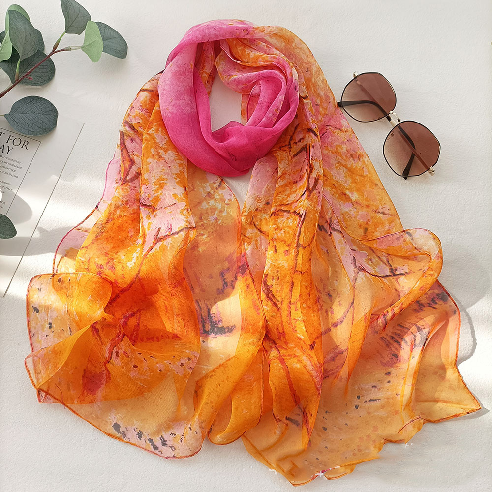 女性のための木のデザインのシルクシフォンスカーフ,シルキーな - Face Scarf Mask のレビューと価格
