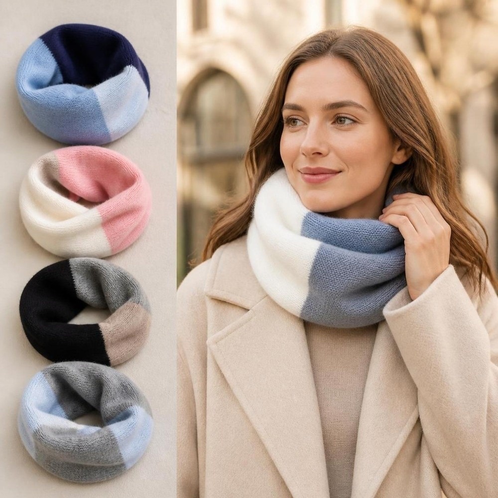ソフトな配色が施された、無限に広がるデザインの、防風性があり - Infinity Scarf Knit のレビューと価格